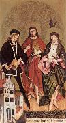 STRIGEL, Hans II Sts Florian, John the Baptist and Sebastian wr oil painting on canvas